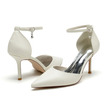 Bílé svatební vysoké podpatky saténové hedvábné svatební boty jehlové boty pro ženy