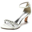 Saténové svatební dámské boty s platformou na vysokém podpatku s otevřenou špičkou na sandále